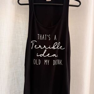 Black Graphic Tank Top